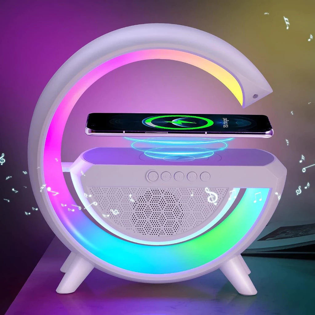 Lampara G Con Altavoz Y Luz RGB Carga QI