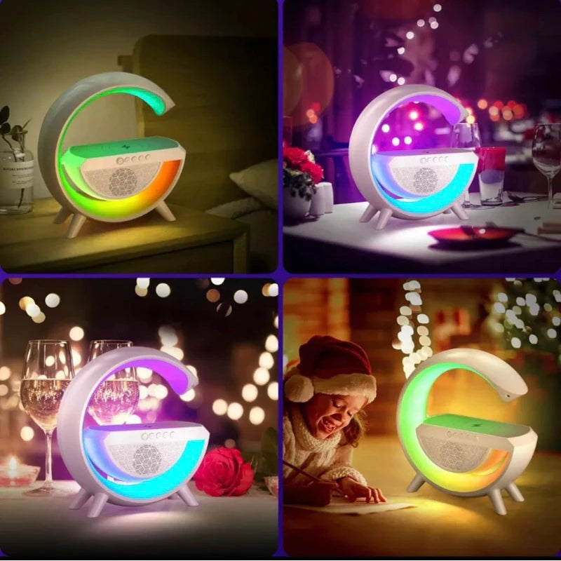 Lampara G Con Altavoz Y Luz RGB Carga QI