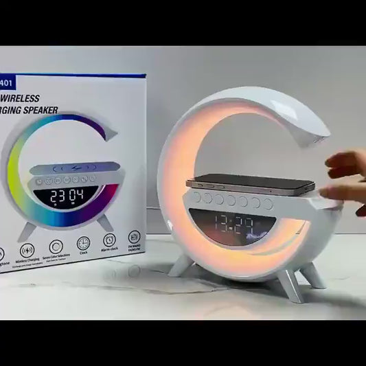 Lampara G Con Altavoz Y Luz RGB Carga QI
